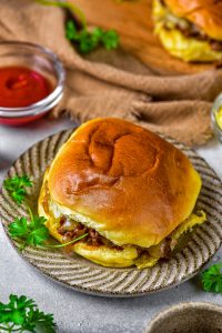 Open Face Garlic Toast Sloppy Joes - CheekyKitchen