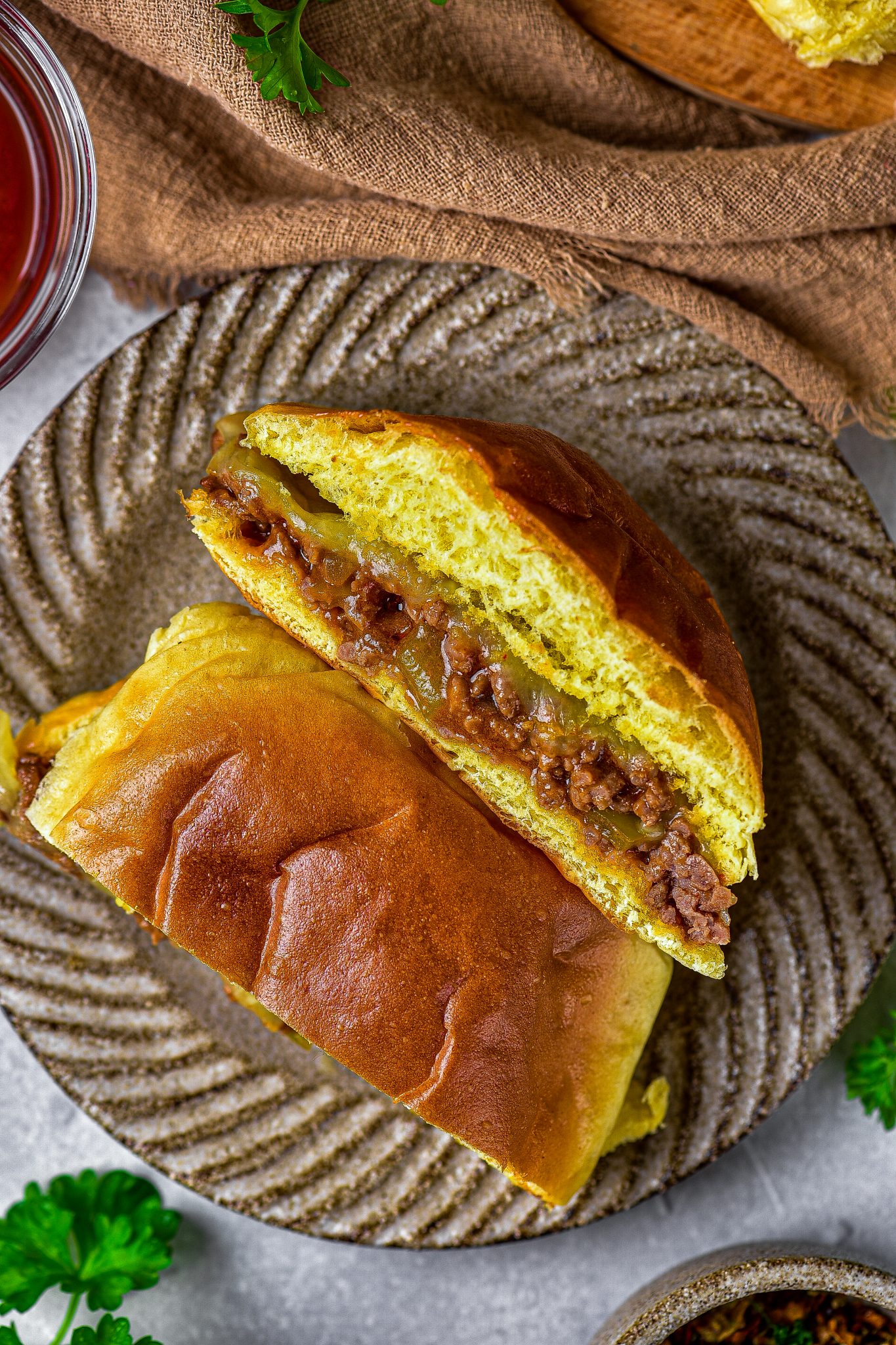 Open Face Garlic Toast Sloppy Joes - CheekyKitchen