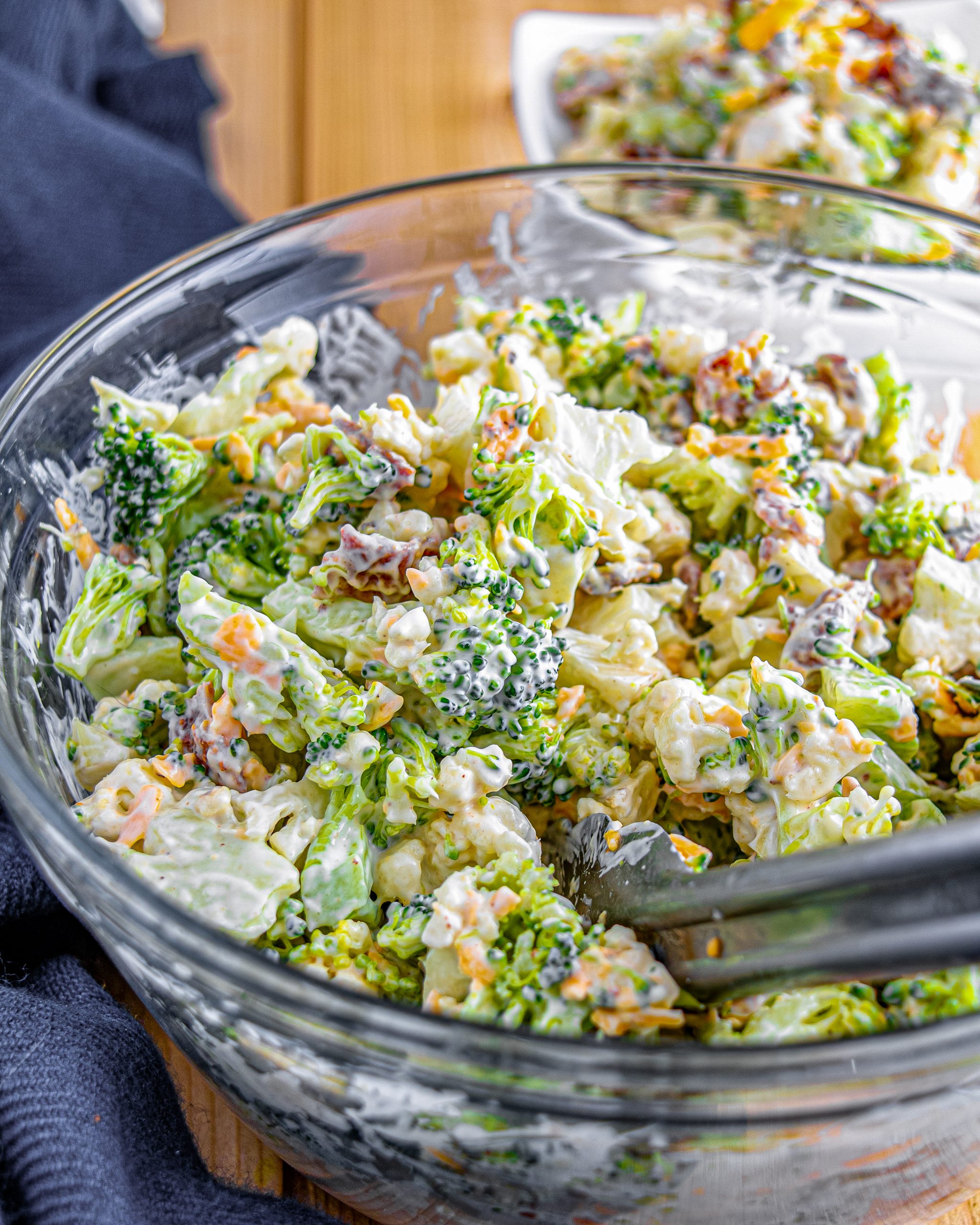 broccoli cauliflower salad, broccoli cauliflower salad recipe, cauliflower broccoli salad