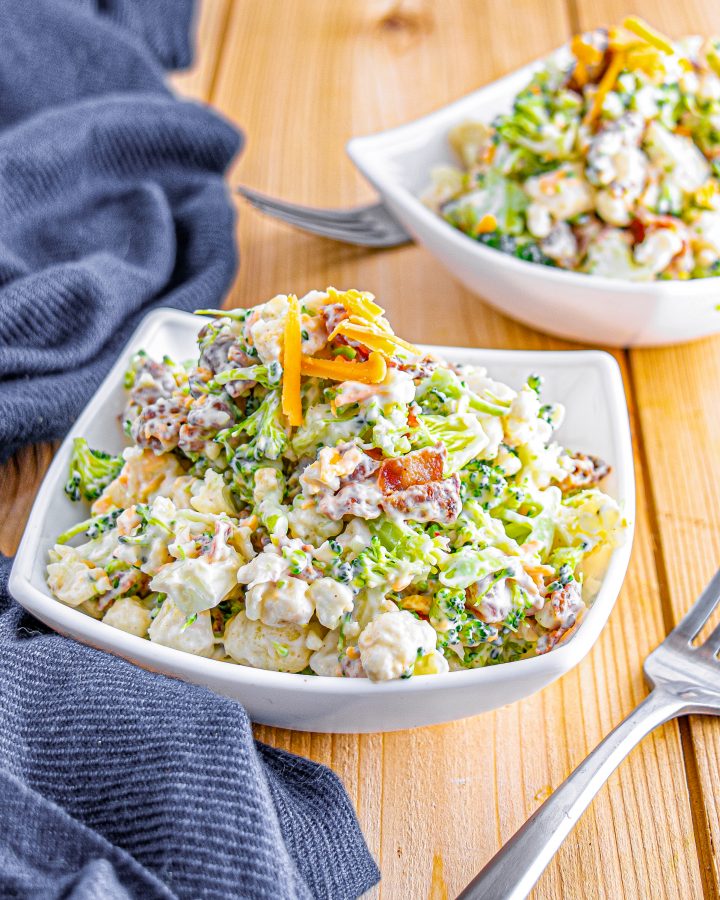 Sweet Broccoli Cauliflower Salad - CheekyKitchen