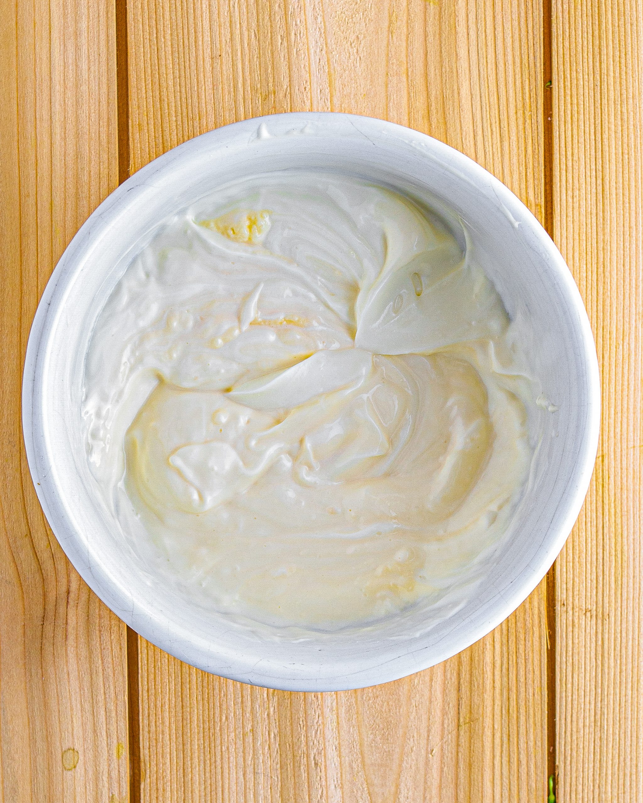Stir the mayonnaise mixture into the large serving bowl, and stir to combine the ingredients well. 