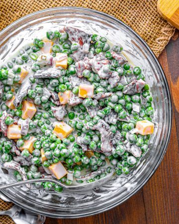 Classic Creamy Pea Salad - CheekyKitchen