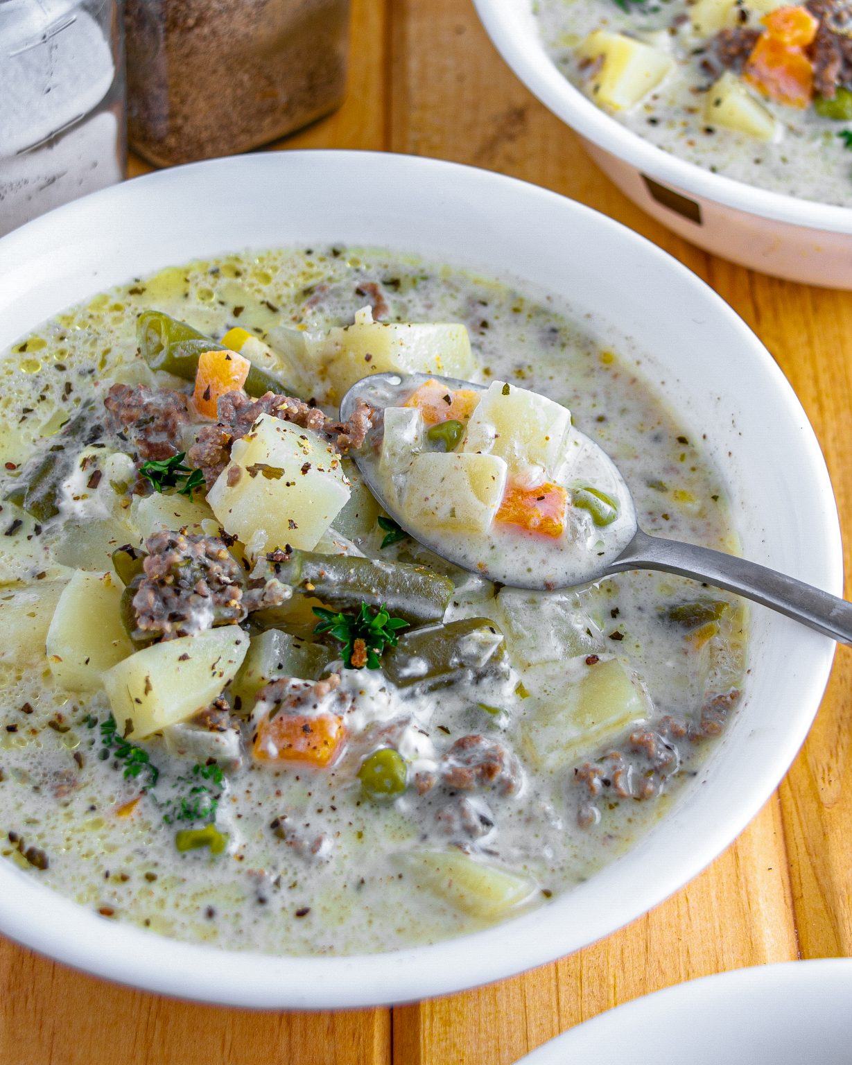 Creamy Potato & Hamburger Soup CheekyKitchen