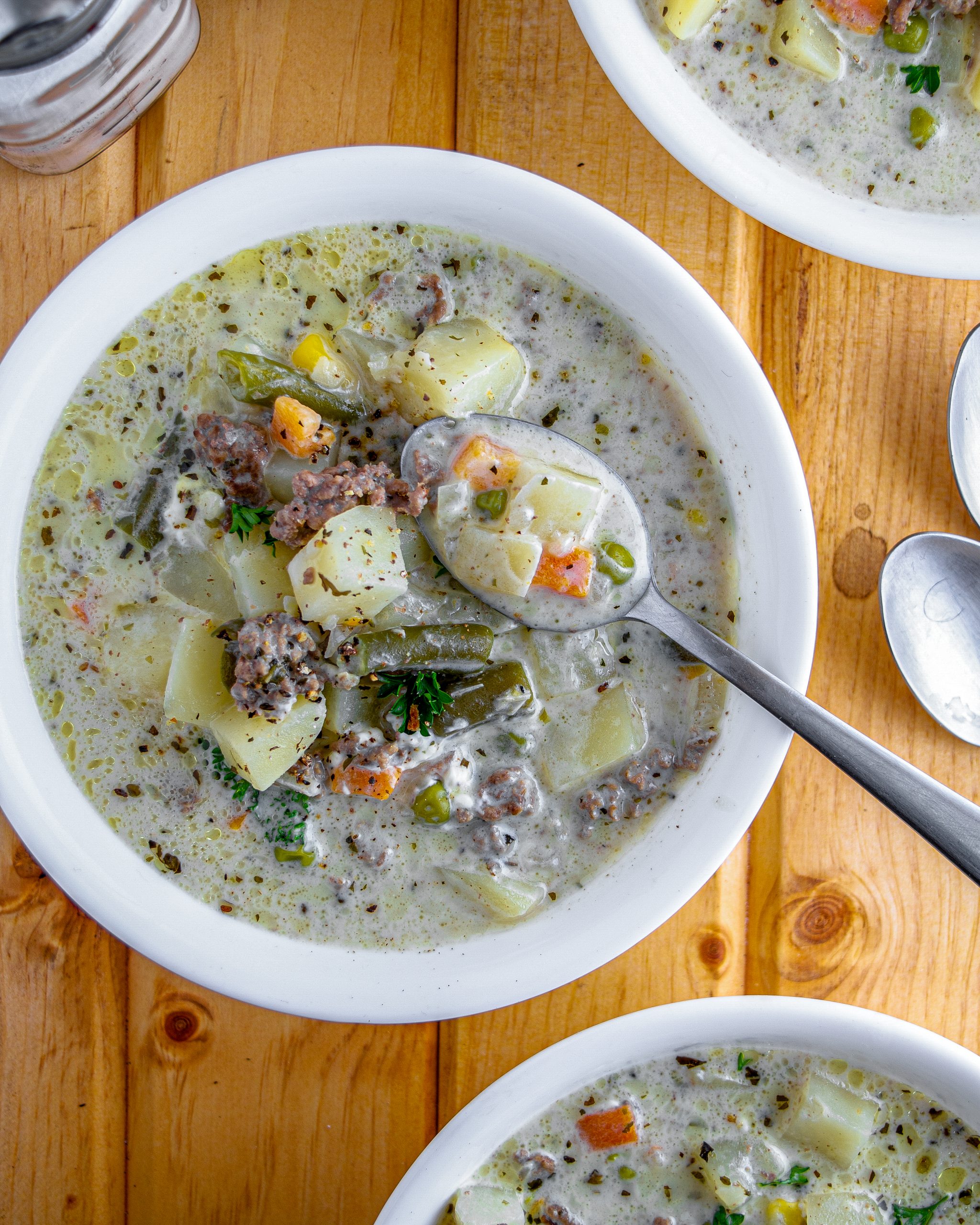 Creamy Potato & Hamburger Soup CheekyKitchen
