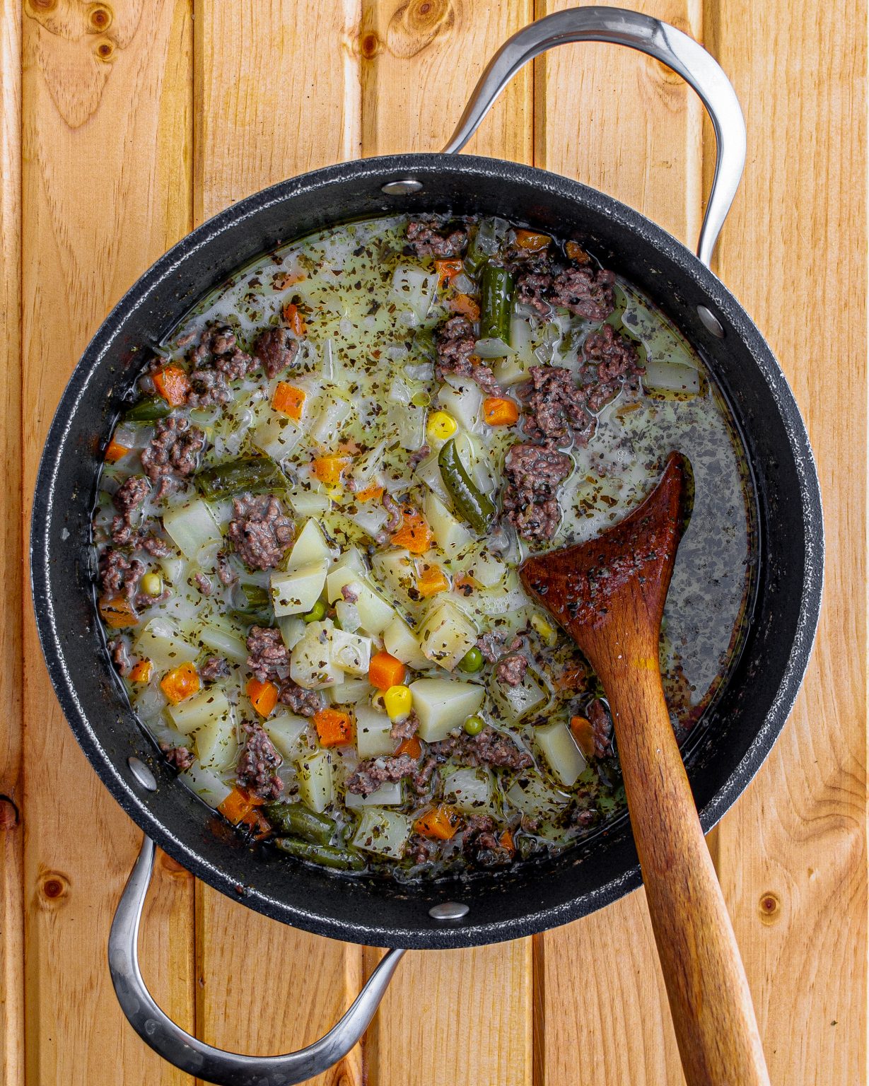 Creamy Potato & Hamburger Soup - CheekyKitchen