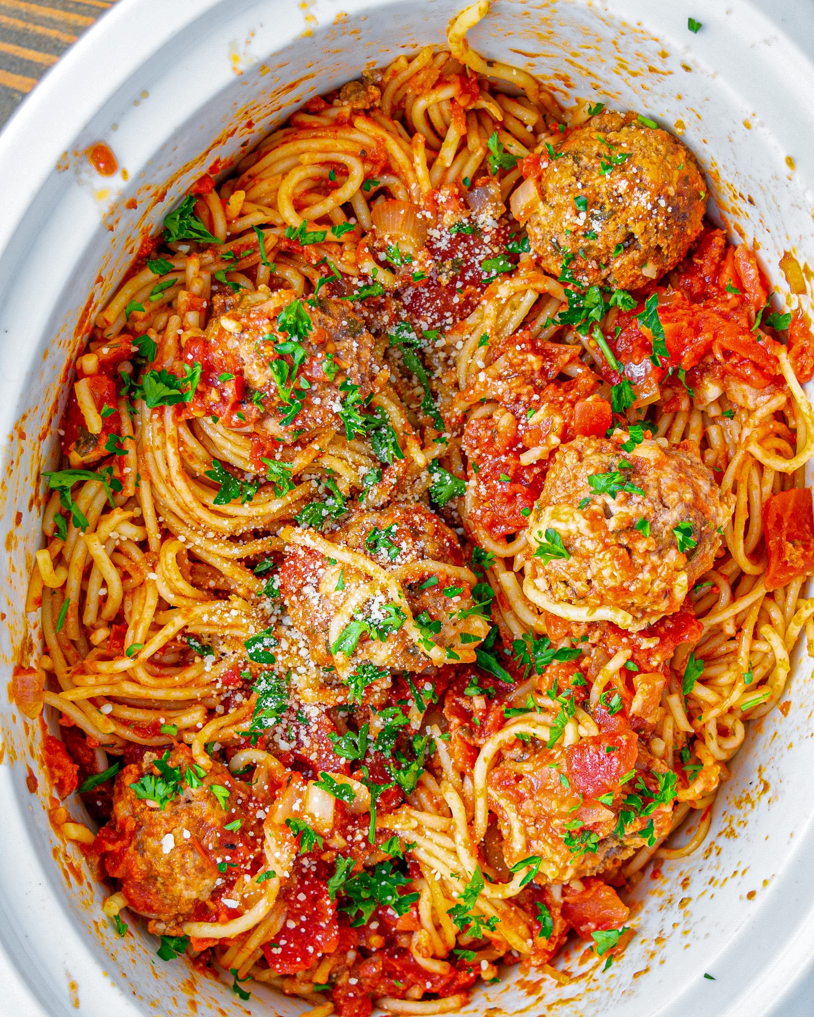 Crock Pot Spaghetti CheekyKitchen