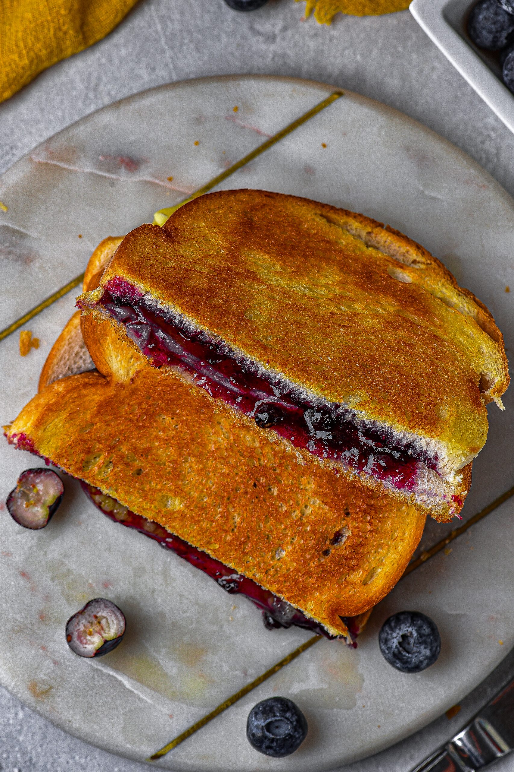 Blueberry Brie Grilled Cheese Sandwich CheekyKitchen