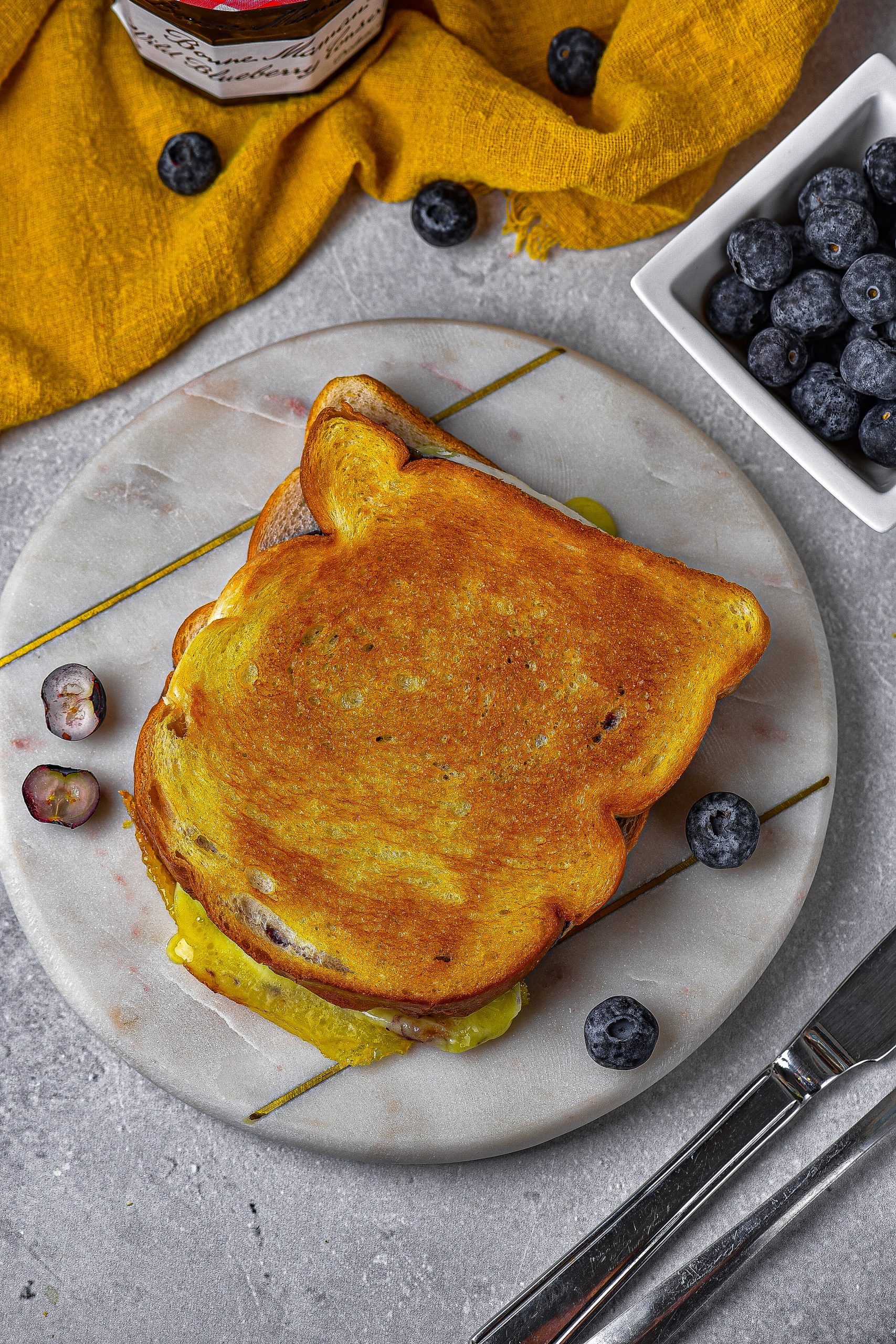 Blueberry Brie Grilled Cheese Sandwich CheekyKitchen