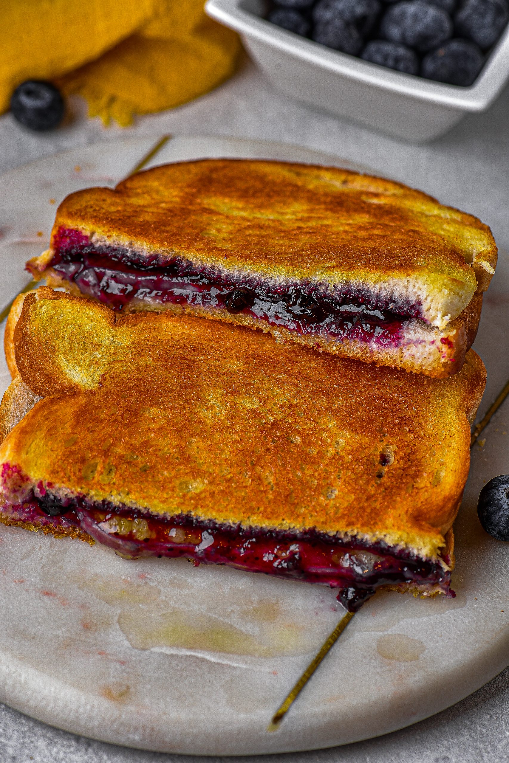Blueberry Brie Grilled Cheese Sandwich CheekyKitchen