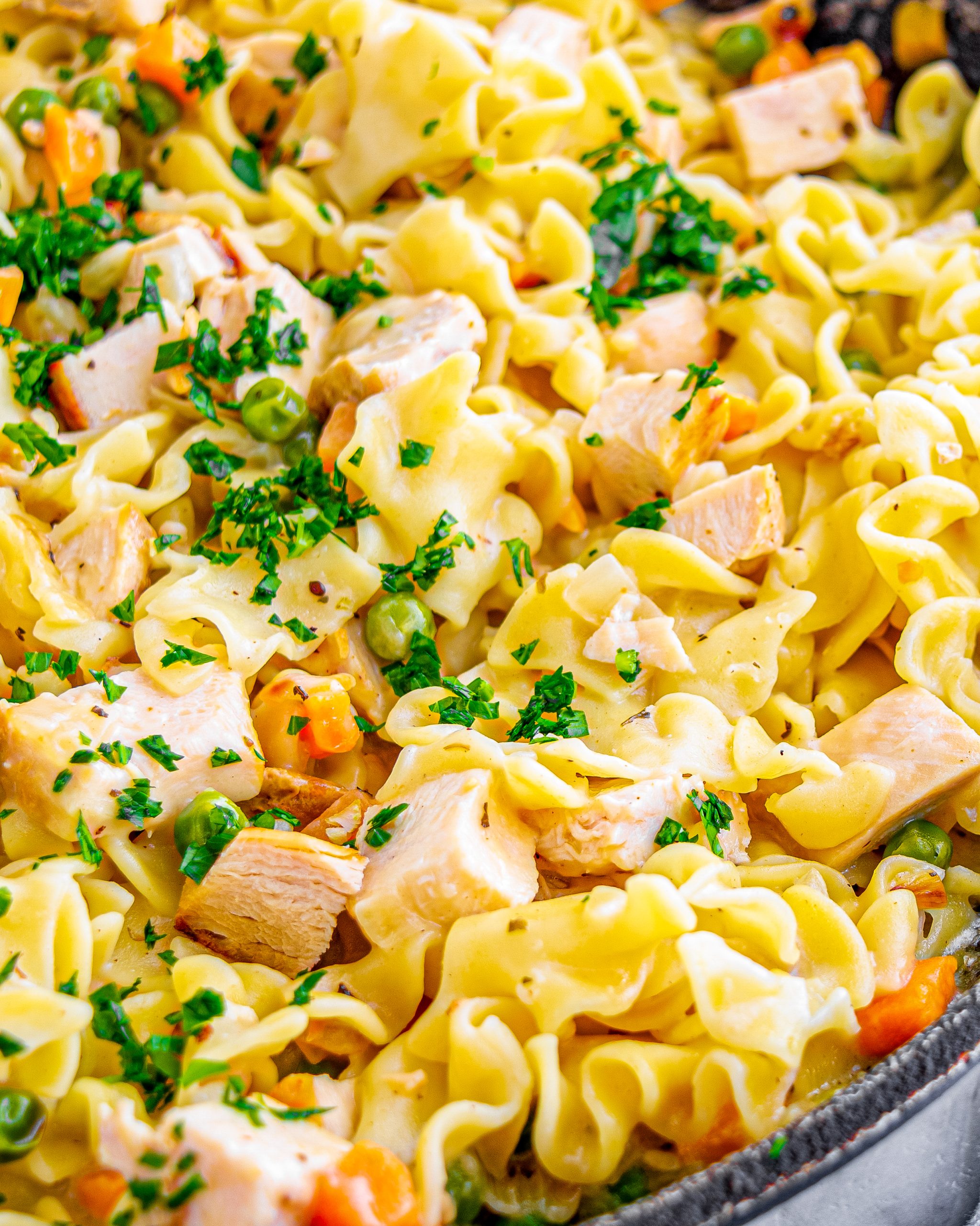 Chicken Pot Pie Noodle Skillet CheekyKitchen