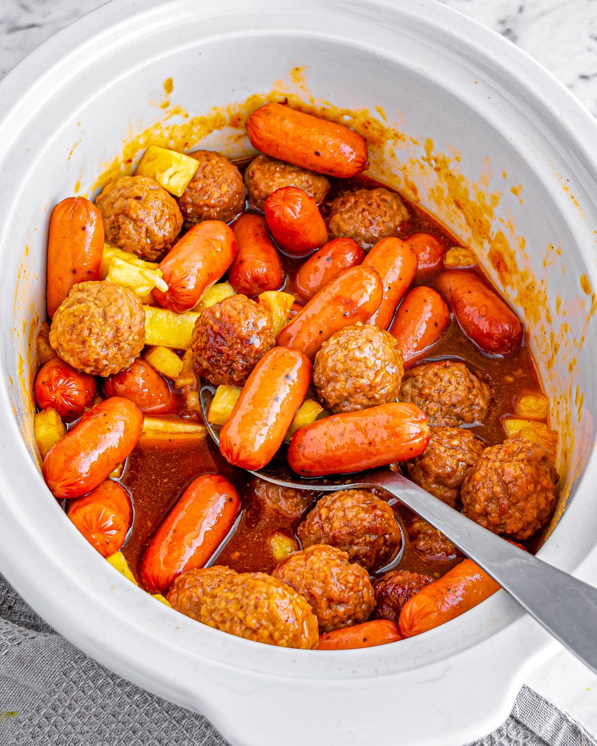 Meatball Pineapple Smokies CheekyKitchen