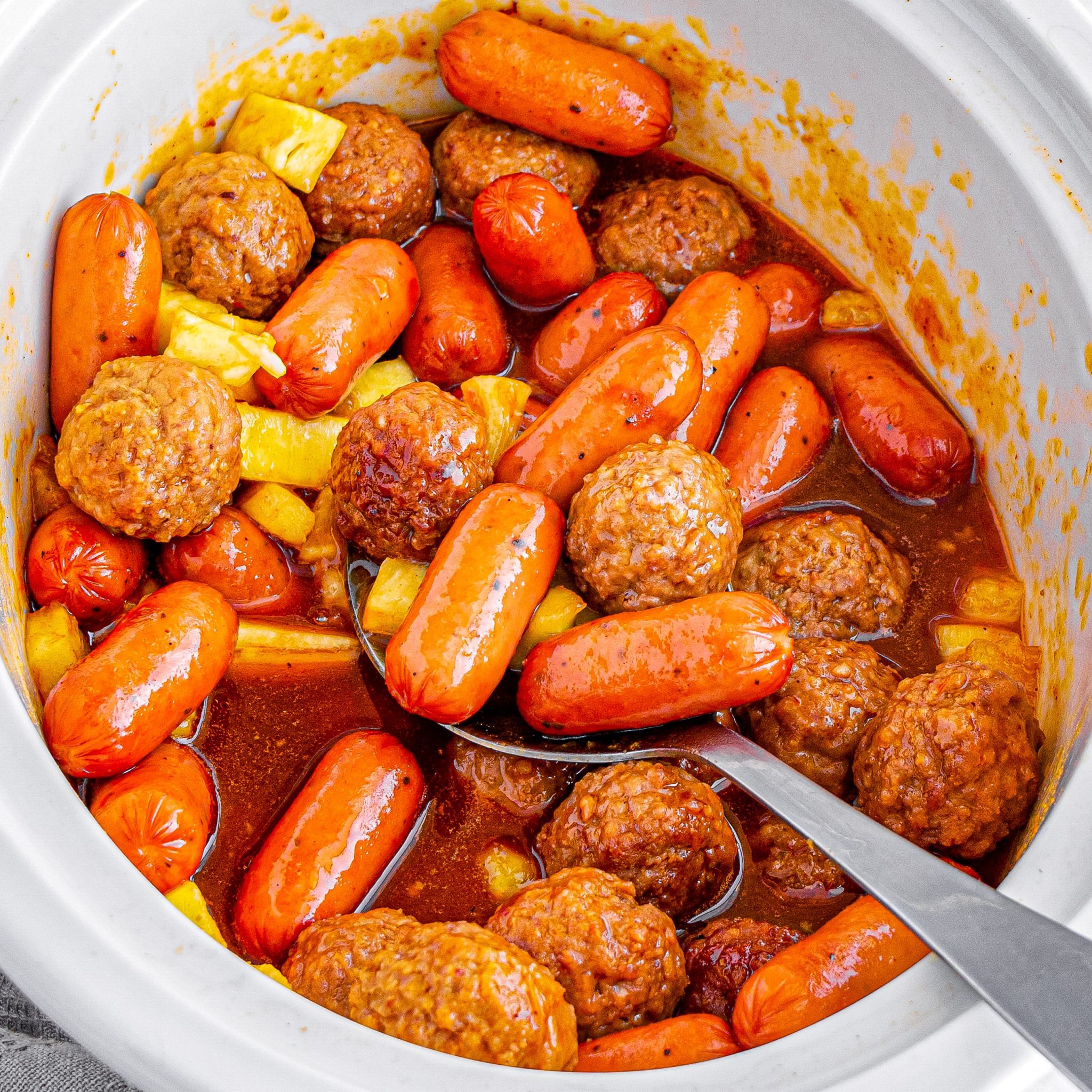 Meatball Pineapple Smokies CheekyKitchen