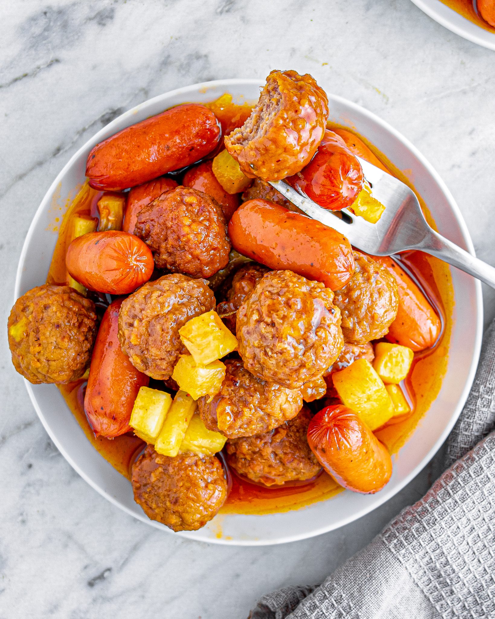 Meatball Pineapple Smokies CheekyKitchen