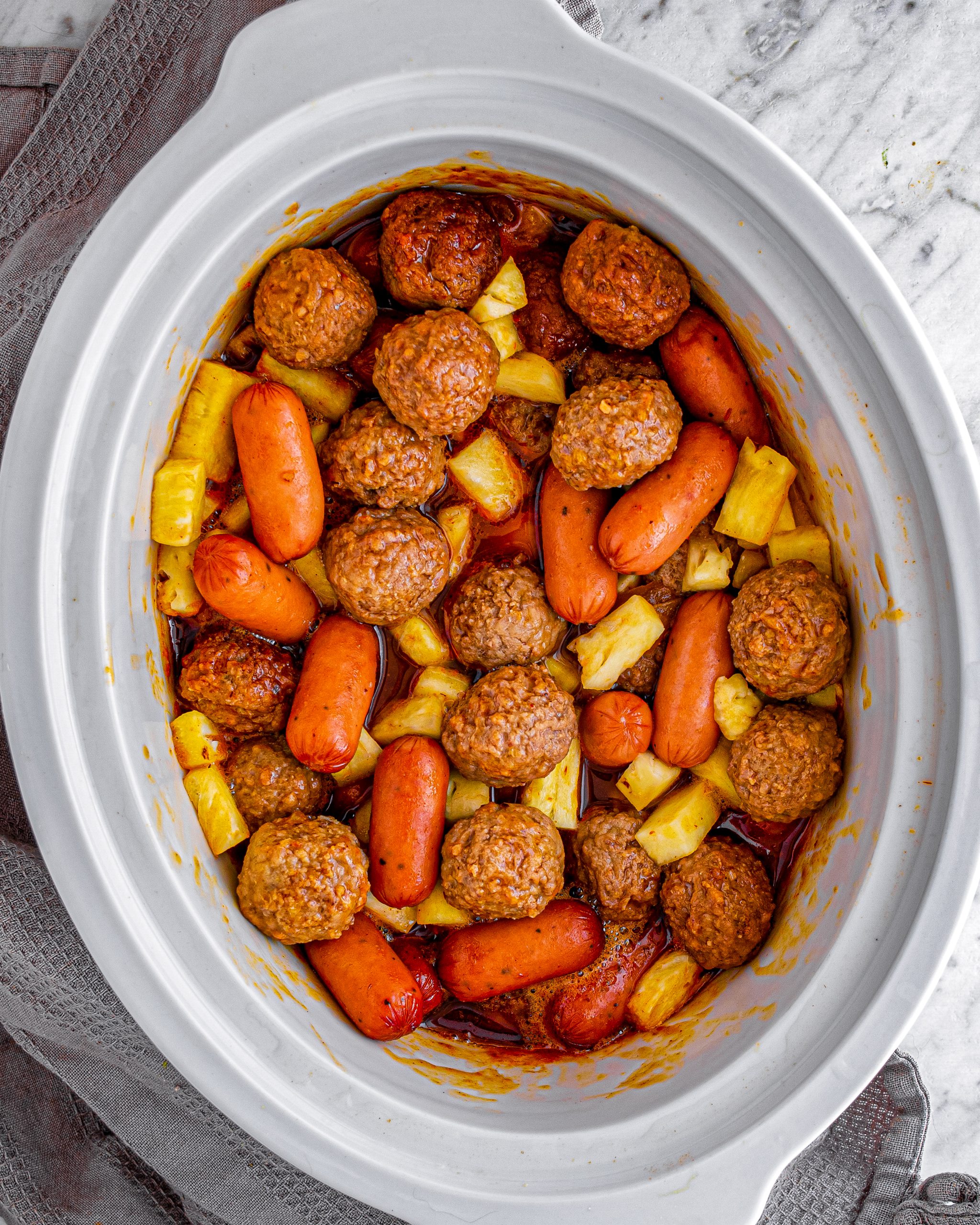 Meatball Pineapple Smokies CheekyKitchen