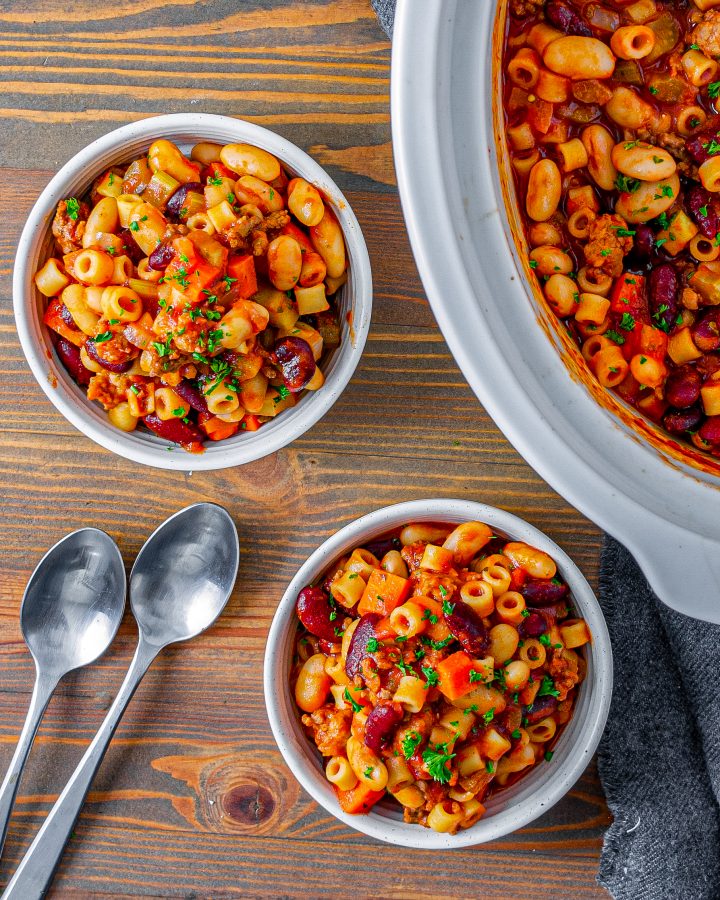 Olive Garden Slow Cooker Pasta Fagioli CheekyKitchen