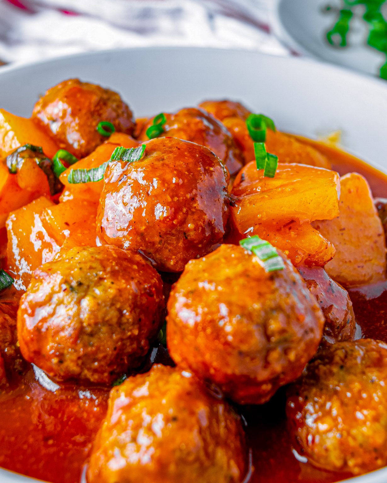 Crockpot Pineapple BBQ Meatballs CheekyKitchen