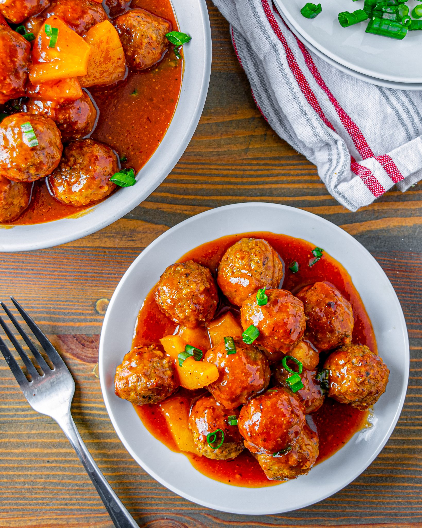 Crockpot Pineapple BBQ Meatballs CheekyKitchen