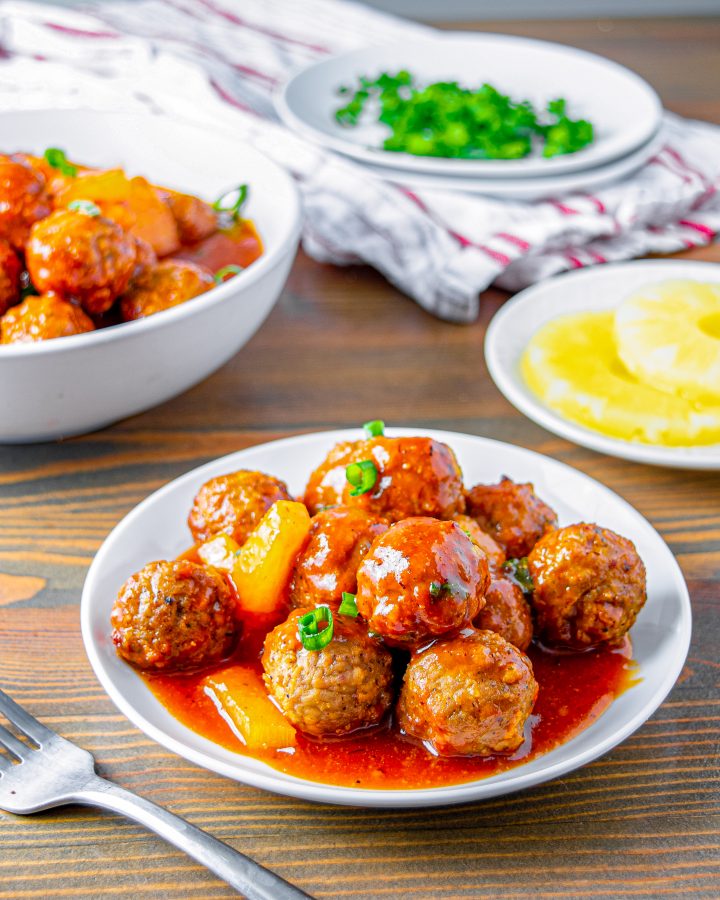 Crockpot Pineapple BBQ Meatballs CheekyKitchen