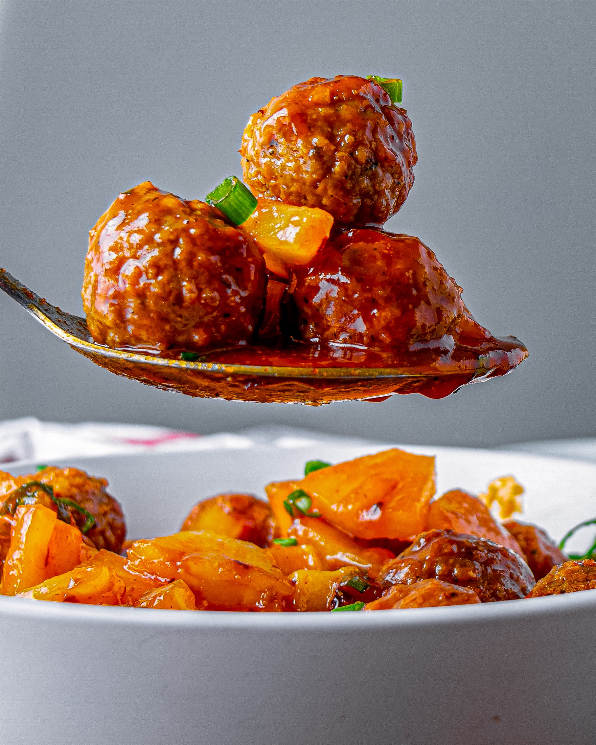 Crockpot Pineapple BBQ Meatballs CheekyKitchen