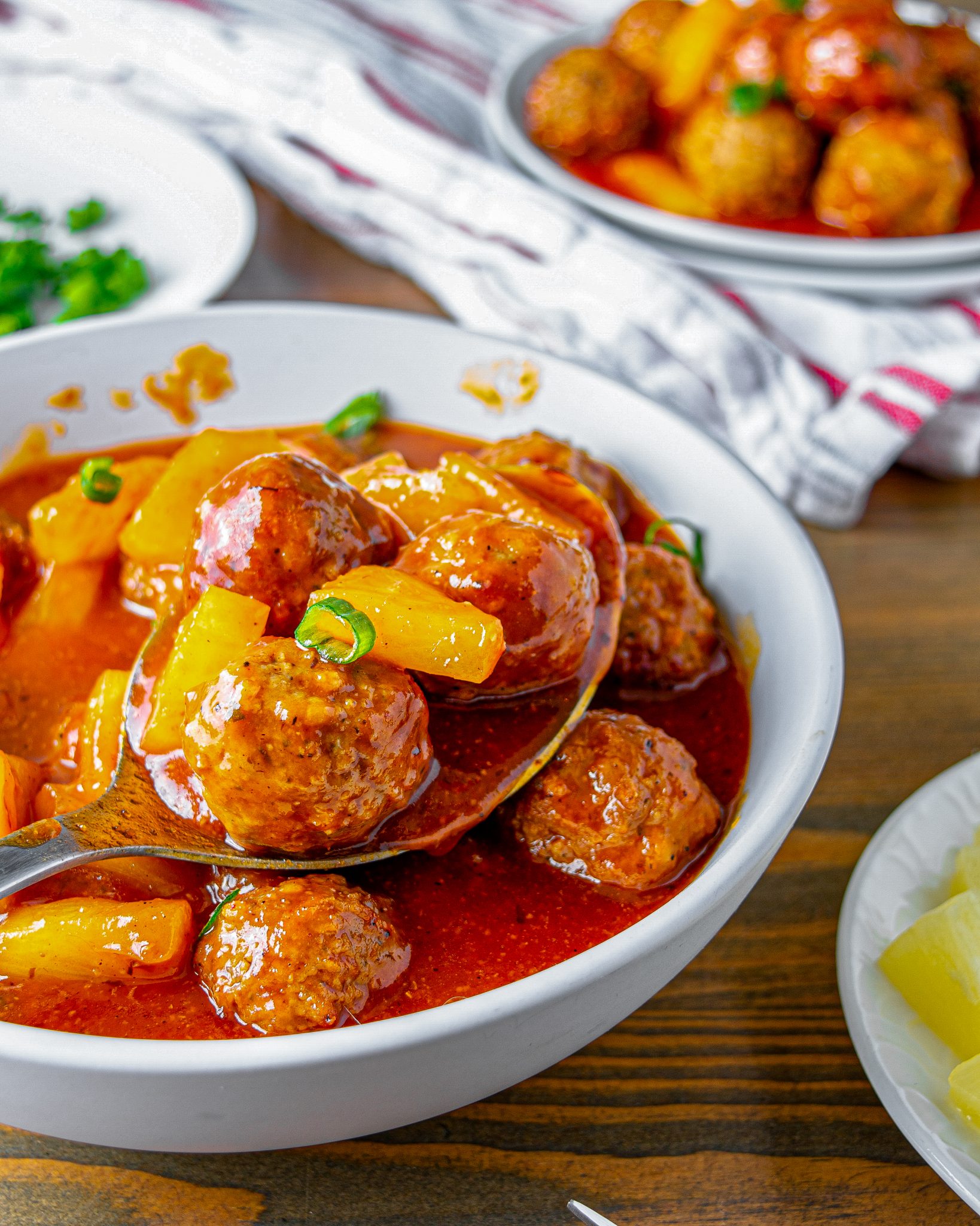 Crockpot Pineapple BBQ Meatballs CheekyKitchen