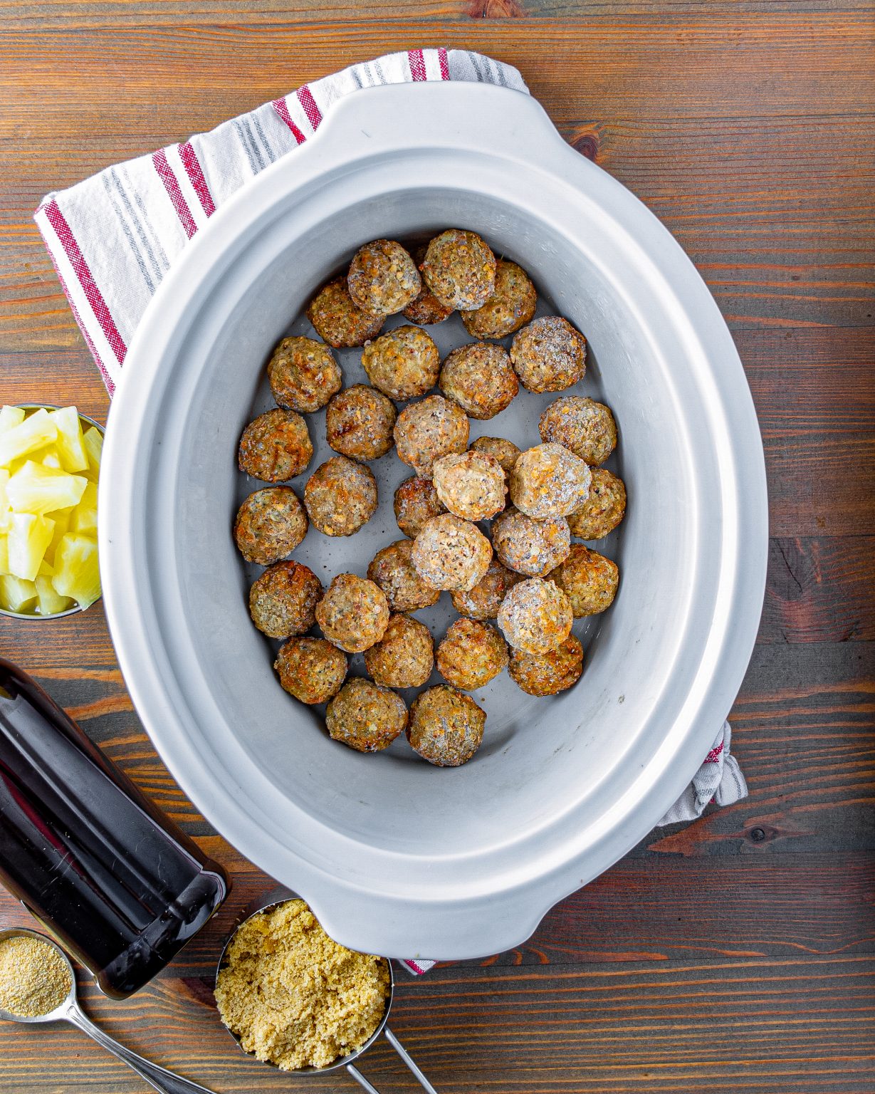 Crockpot Pineapple BBQ Meatballs CheekyKitchen