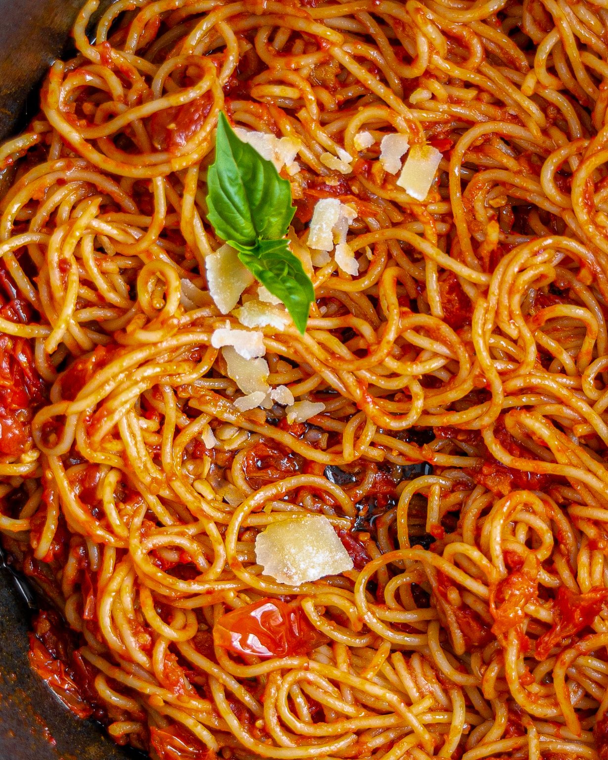 Spaghetti with Cherry Tomato Sauce - CheekyKitchen