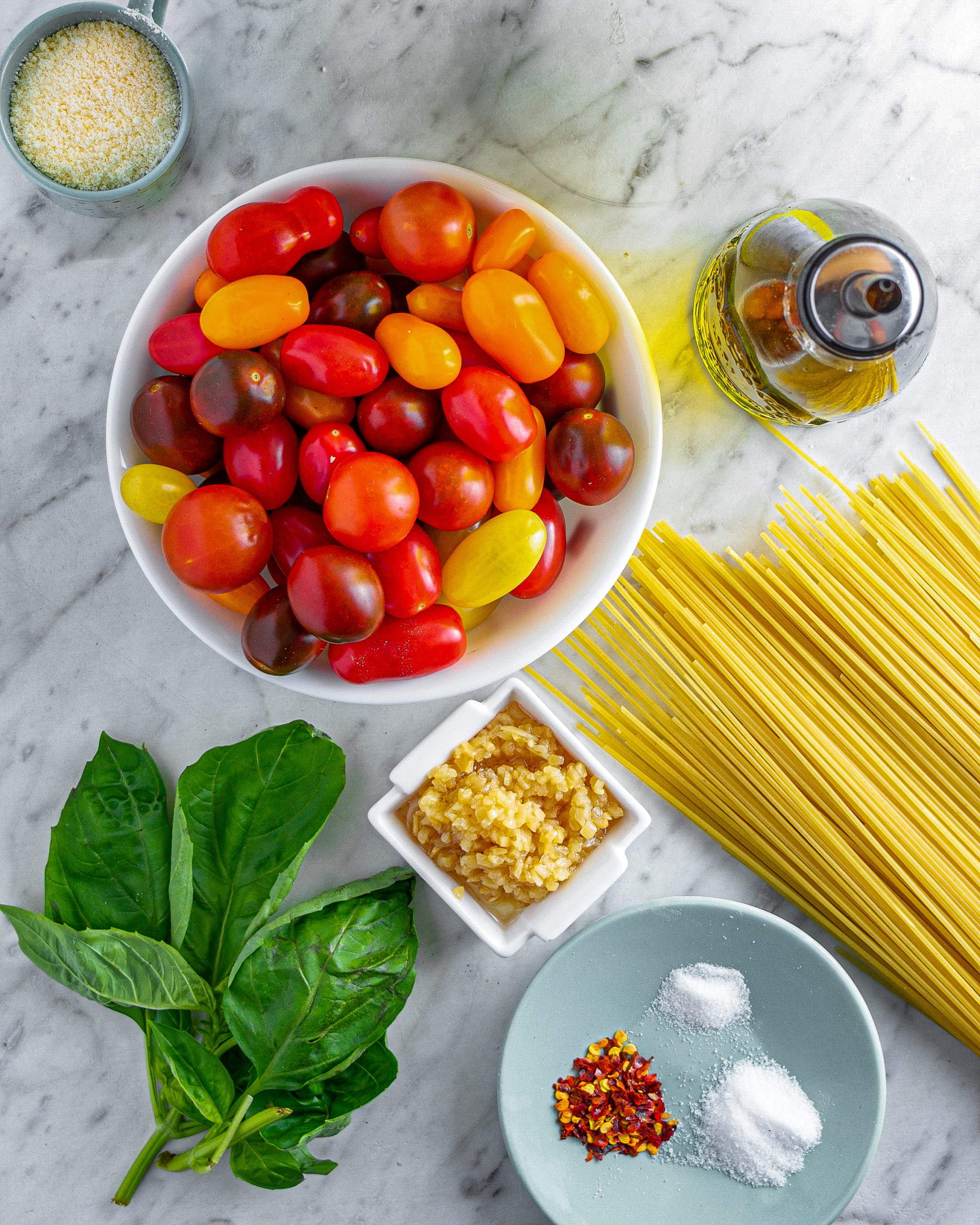 Spaghetti with Cherry Tomato Sauce - CheekyKitchen
